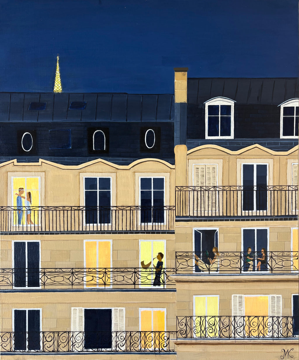 "Buildings in Paris at Night"